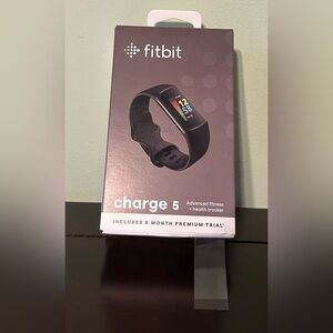 Fitbit Charge 5 Activity Tracker - Black/Graphite Stainless Steel w Box Charger
